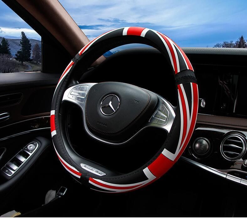 Latex Car Steering Wheel Cover Union Jack Massage Set Four Seasons Universal Color - Free Steering Wheel Cover Automotive Supplies