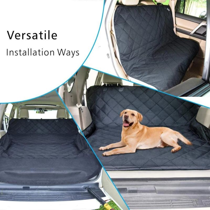 F-Color Waterproof Pet Cargo Cover Dog Seat Cover Mat for Suvs Sedans Vans with Bumper Flap Protector, Non-Slip, Large Size Universal Fit