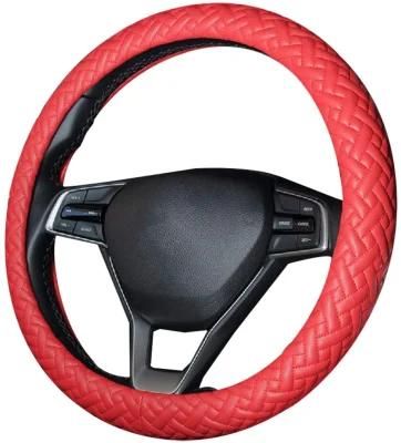 Leather Hand Stitch Fashion Breathable Non-Slip Car Steering Wheel Cover GM 38cm