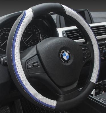 Automobile Steering Wheel Cover with Microfiber Leather Handle