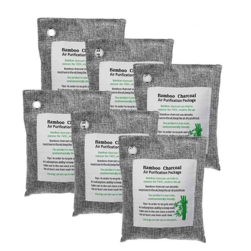 100% Natural Activated Bamboo Air Purifier Bamboo Charcoal Bag (Pack of 5) Odor Absorber