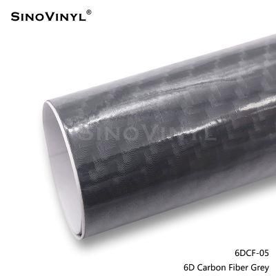 SINOVINYL Matt Adhesive Outdoor Vinyl Car Wrap 6D Carbo Fiber Vinyl Polymeric Auto Wrap Film