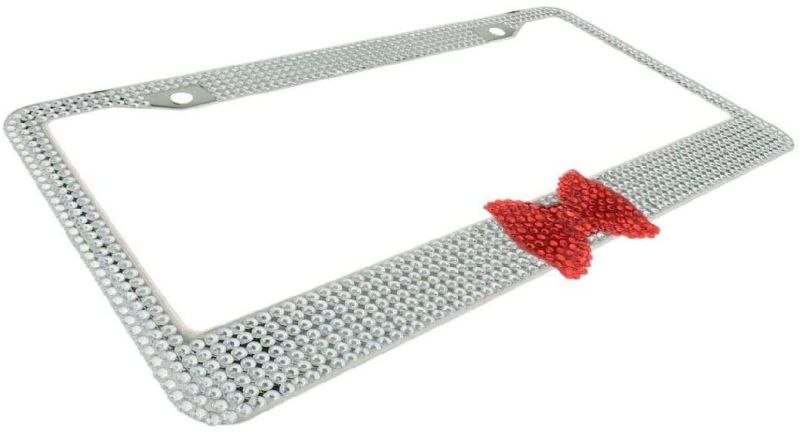 Car Accessories Bling Plate Frame with Bow