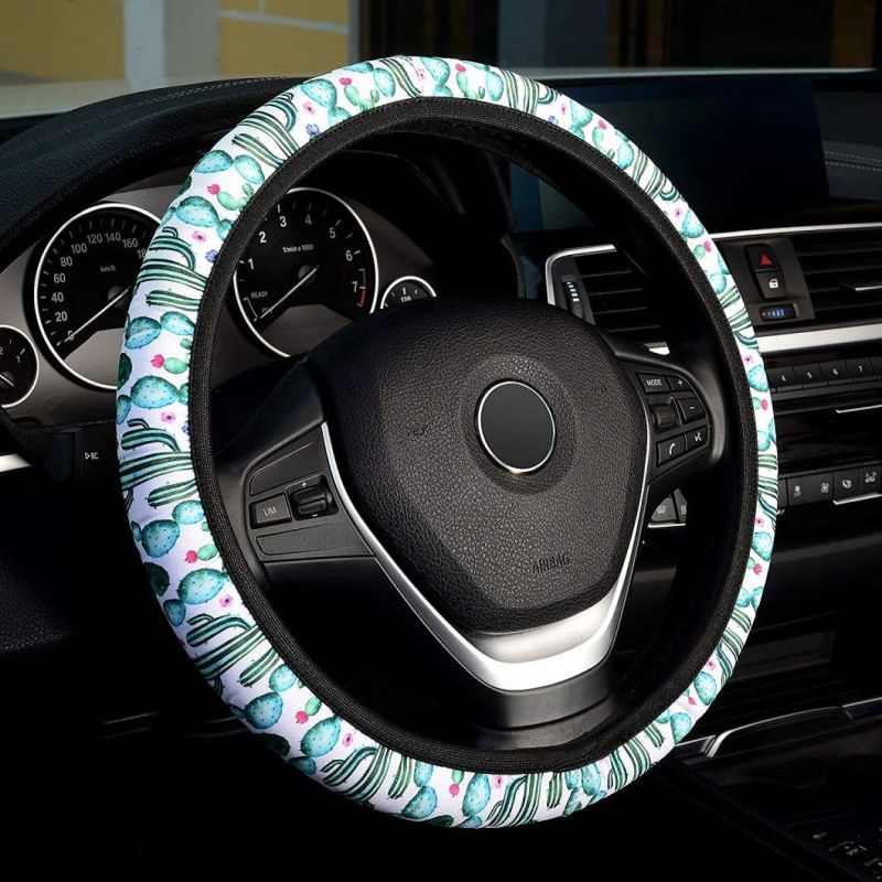 Universal Steering Wheel Cover Lovely Rainbow Theme Steering Wheel Cover for Both Men and Women Breathable Non-Slip Warm in Winter and Cool in Summer