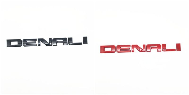 Denali Door Tailgate Letter Nameplate Emblem SUV HD Badge Gmc Sierra ABS Plastic Car Auto Trunk Rear Badge Decal Sticker Car Parts Car Decoration Accessories