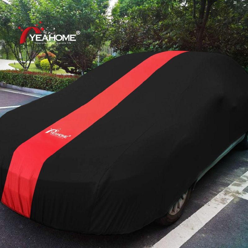 Striped Design Soft Elastic Form-Fits Indoor Car Cover Dust-Proof Auto Cover