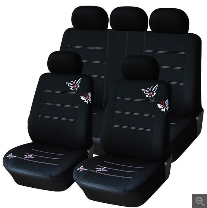 Butterfly Embroidered Car Seat Cover Universal Fit Most Vehicles Seats