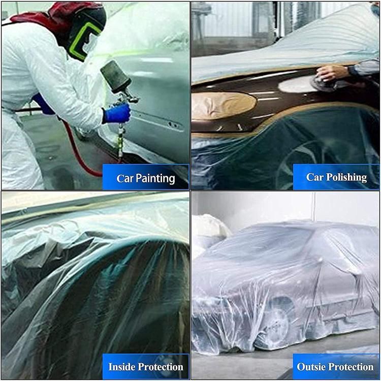 3-Piece Set, Pre- Masking Film Protection Covering Cloth Tape for Automotive Covering Painting Paint Masking 2 Feet X 65 Feet/Roll