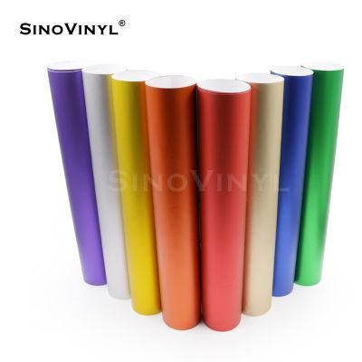 SINOVINYL Chrome Metallic Matte Car Wrapping Film Removable Glue Super Stretch Decoration