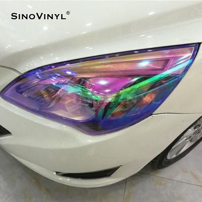 SINOVINYL Factory Direct Green Vinyl Sticker Car Headlight Wraps Chameleon Car Light Film