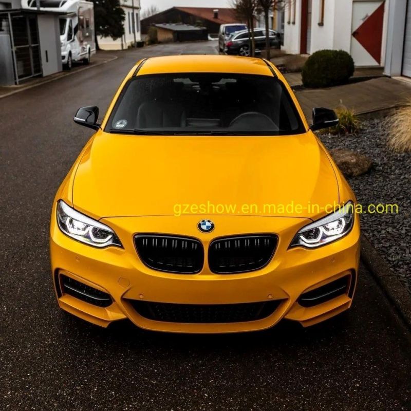 Orange Peel Metallic Maple Yellow Glossy Car Vinyl Color Wrap