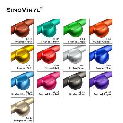 SINOVINYL Orange Hot Sale Chrome Metallic Aluminum Brushed Car Decal Vinyl Wrapping Stickers