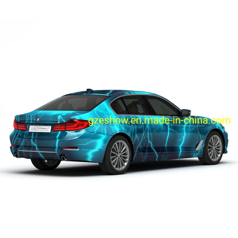 Chrome Mirror Holographic Amber Blue Film