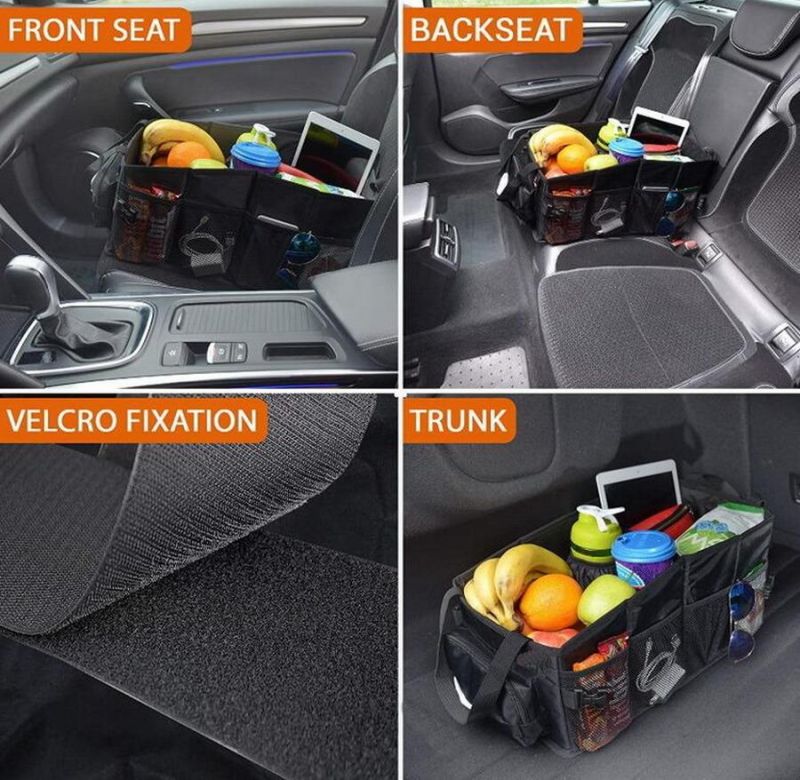 Multi-Functional Durable Traveling Outdoor Back Seat Storage Container Large Car Organiser Carry Tote Bag Trunk Car Seat Organizer