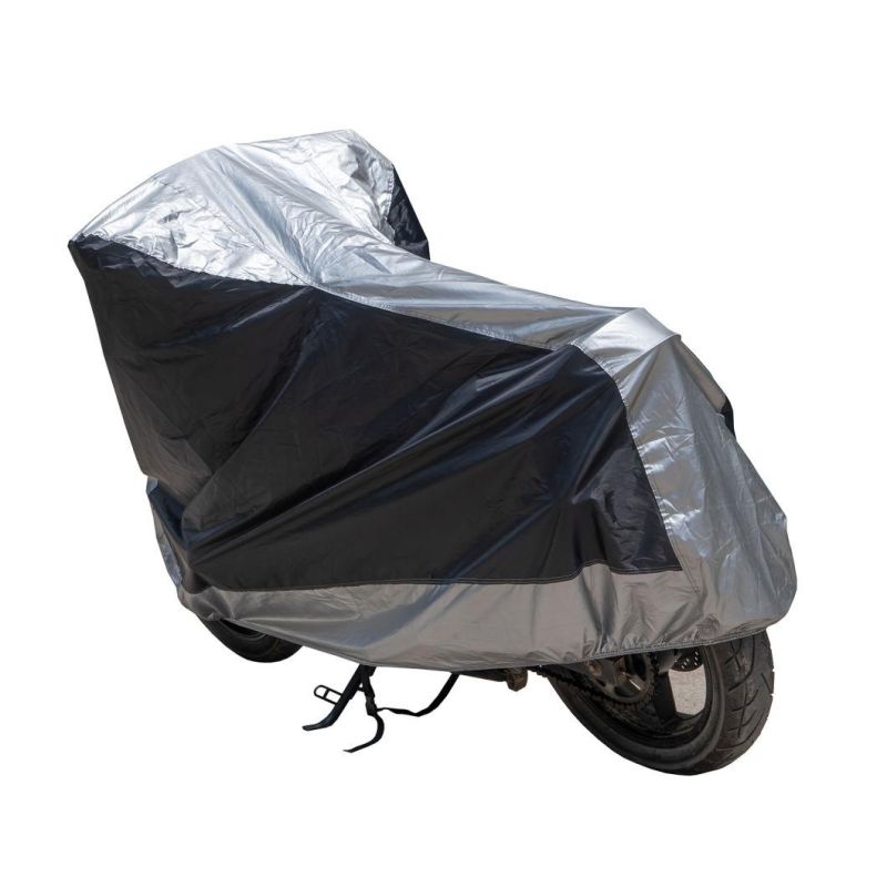 Motorcycle Cover -Waterproof Outdoor Storage Bag, Made of Heavy Duty Material Fits Compatible with Harley Davison and All Motors (Black& Lockhole)