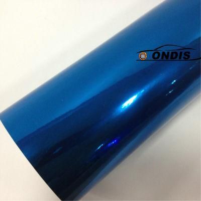 PVC Car Decoration Sticker Mirror Chrome Blue Car Wrap Film