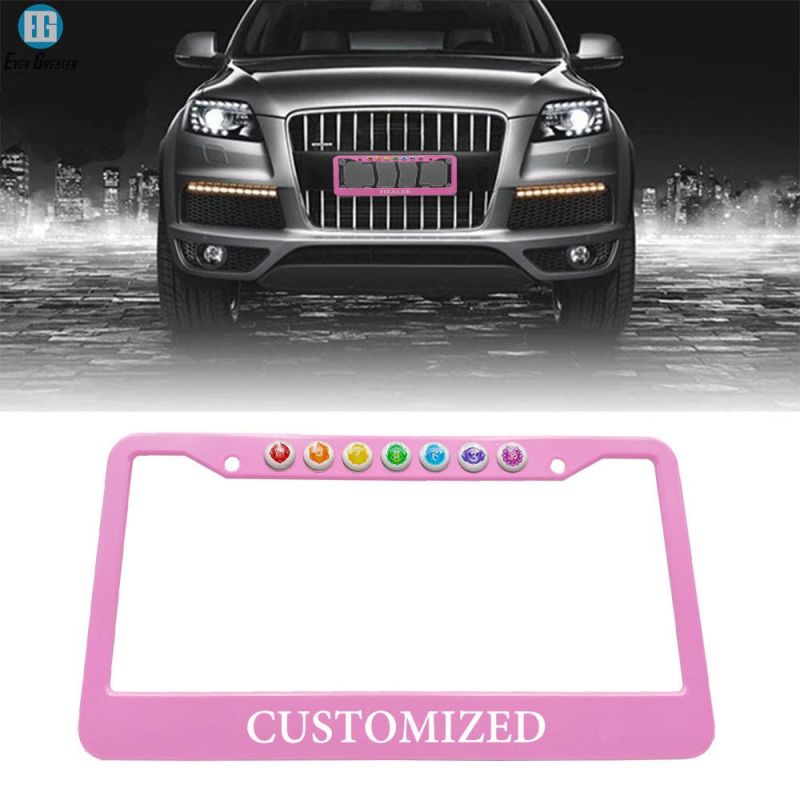 License Plate Frame Embossed Europe with Dome