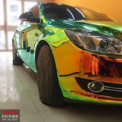 Waterproof UV Resistant Rainbow Chrome Green Sliver Car Body Wrap Film Decoration Film