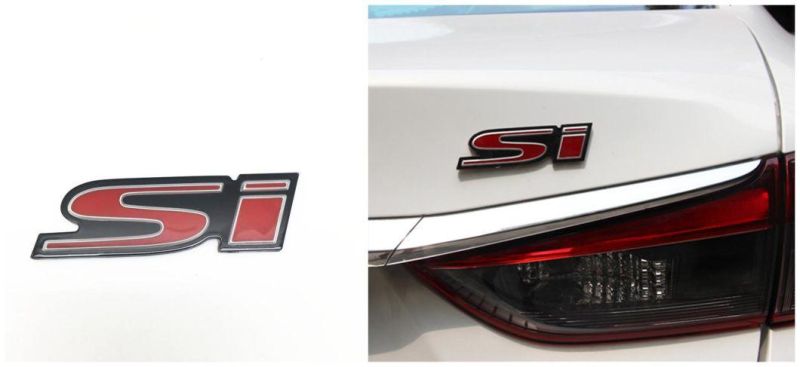 RS Si Door Tailgate Letter Nameplate Emblem for Honda ABS Plastic Car Auto Trunk Rear Badge Decal Sticker Car Parts Car Decoration Accessories