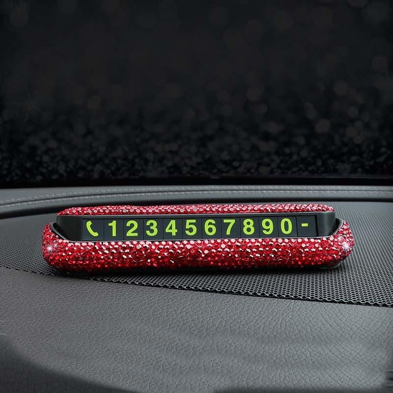 Car Temporary Parking Number Plate Hidden and Reflective Phone Number Plate with Diamond