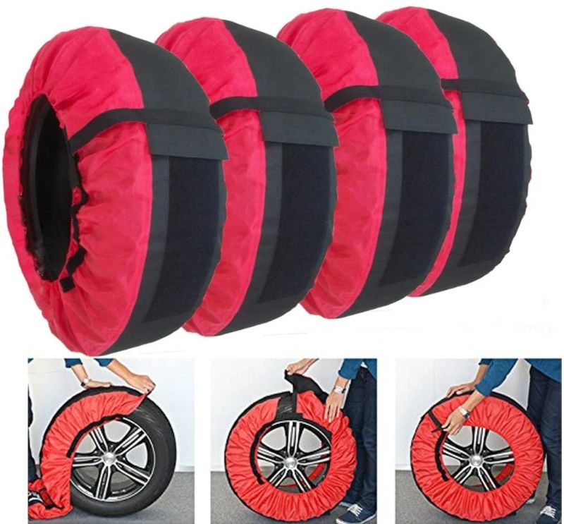 4PCS Spare Tire Cover Case Polyester Winter and Summer Car Tire Storage Bags Auto Tyre Accessories Vehicle Wheel Protector New