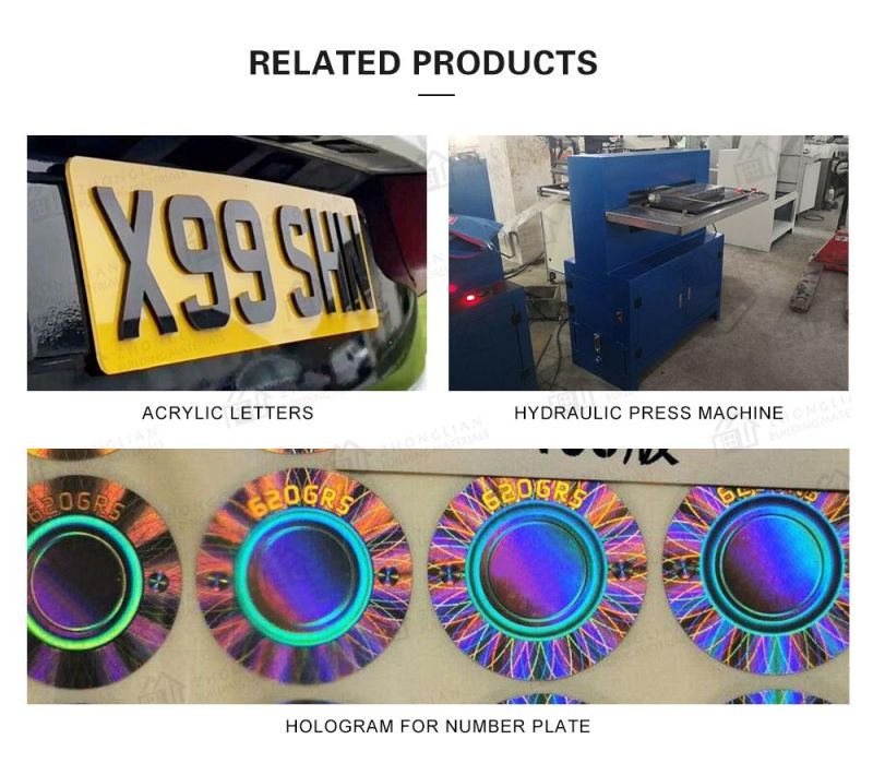 Custom Decorative Plate with Reflective Film, Car Number Plate