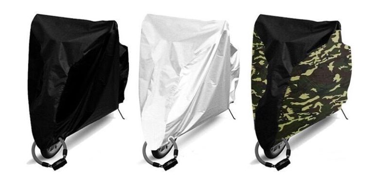 Polyester Silver Color Bike Cover, Bicycle Cover, with Lock Hole, Waterproof, Hailproof