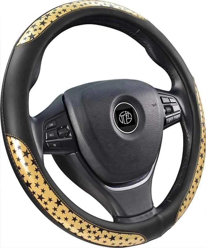 Universal Women Colorful Style PU PVC Leather Steering Wheel Cover for Cars