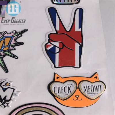 Cute Fun PU Leather Sticker Label Patch PU Sticker