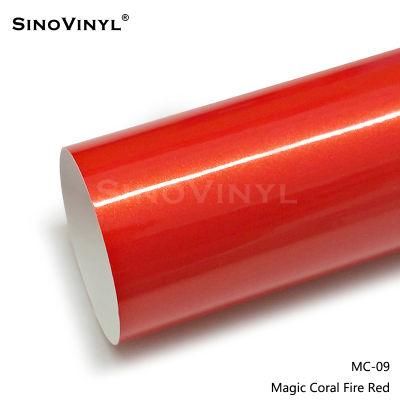 SINOVINYL High Quality Air Bubble Free Gloss Mystic Coral Car Wrap Vinyl PVC Film