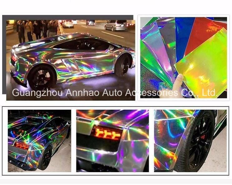 Holographic Laser Chrome Rainbow Car Bubble Vinyl Wrap