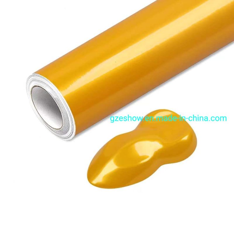 Metal Car Decoration Stickers Film Leaf Yellow