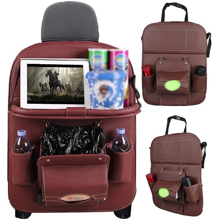 Back Seat Car Organizer with Tablet Holder, Car Organizer for Kids Baby Toddlers Toy Bottles Storage Foldable Dining Table