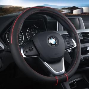 Anti-Slip Red Microfiber Leather Car Steering Wheel Cover