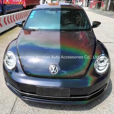 Black Laser Holographic Prisma Rainbow Car Wrap Vinyl Foil