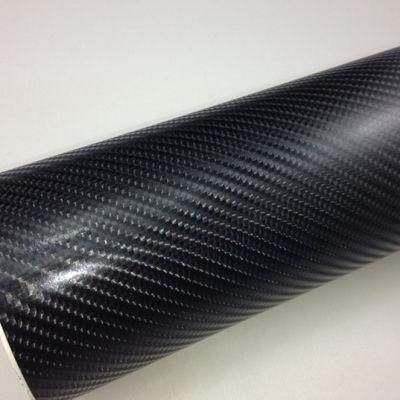 Black 4D Carbon Wrap Carbon Fibre Vinyl Roll Glossy 4D Carbon with Air Release