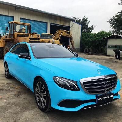 Tsautop 1.52*18m Sky Blue Super Gloss Car Wrap Vinyl Body PVC Sticker