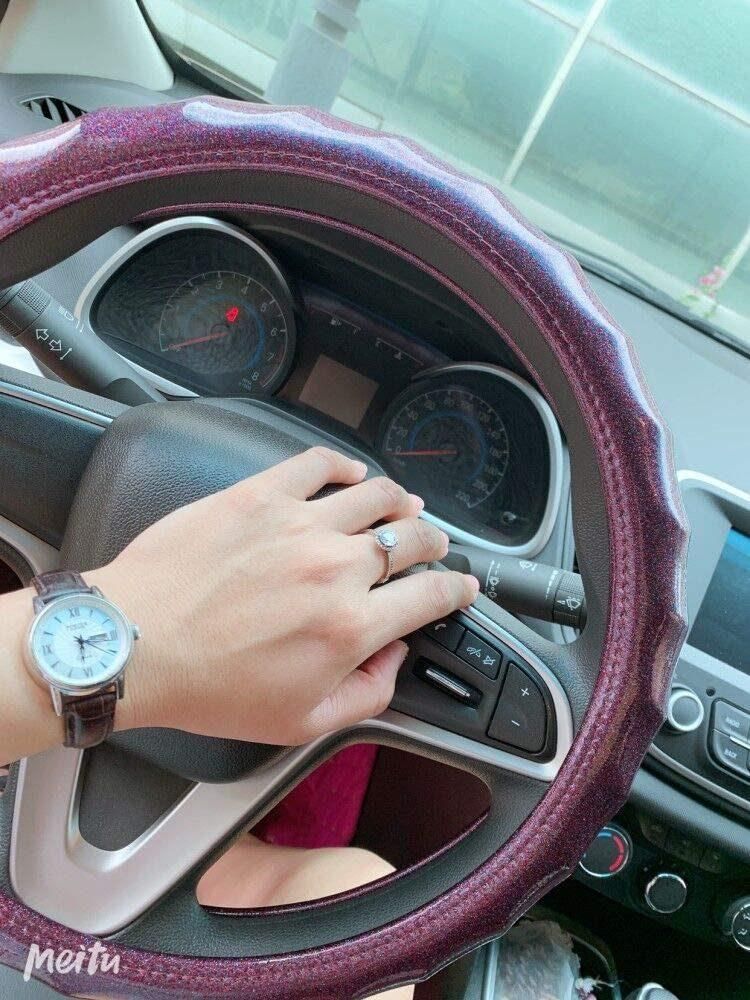 Car Shiny Steering Wheel Cover Car Men′s and Women′s Sky Cute General Motors 14.5 15-Inch Anti-Skid Wave Wheel Cover, Purple