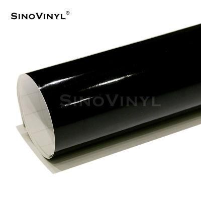 SINOVINYL Glossy Black Sunroof Film For Car Roof Air Bubble Free Glossy Shiny Black Mirror Vinyl