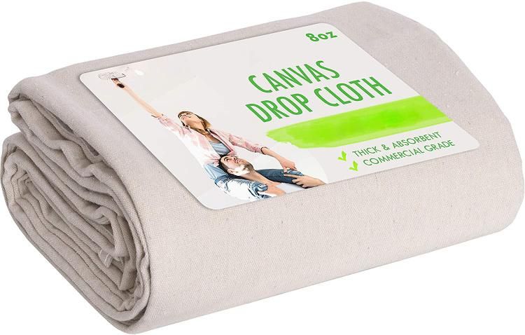 6X9FT Painter Drop Cloth 6oz, 8oz, 10oz, 12oz, 14oz, 16oz Canvas Cotton Drop Sheet Floor Protection Sheet