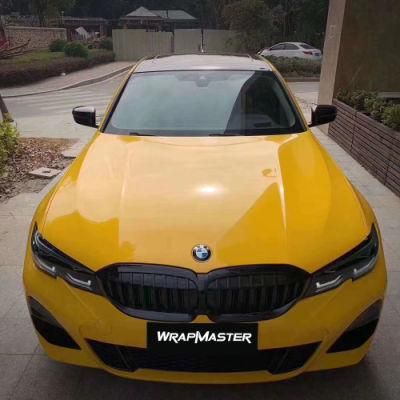 Tsautop 1.52*18m Sunflower Yellow Super Gloss Car PVC Sticker Wrapping Film Vinyl Car Wrap