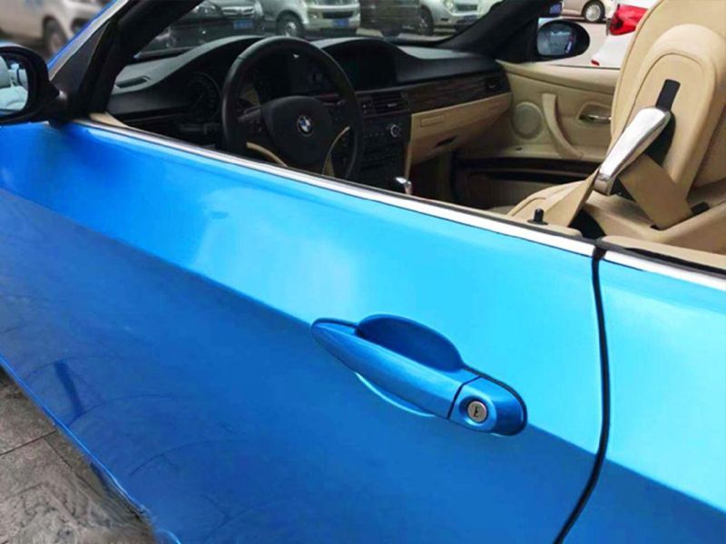 Satin Metallic Glossy Seablue Vinyl Film Sticker DIY Styling Car Wrap