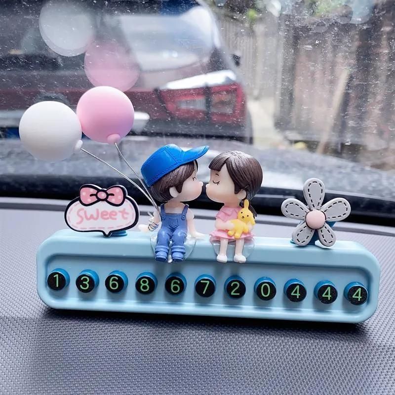 Temporary Car Parking Card Phone Number Plate Shift License Plate Auto Parts Car Accessories Couple Small Gifts for Lover Girls.