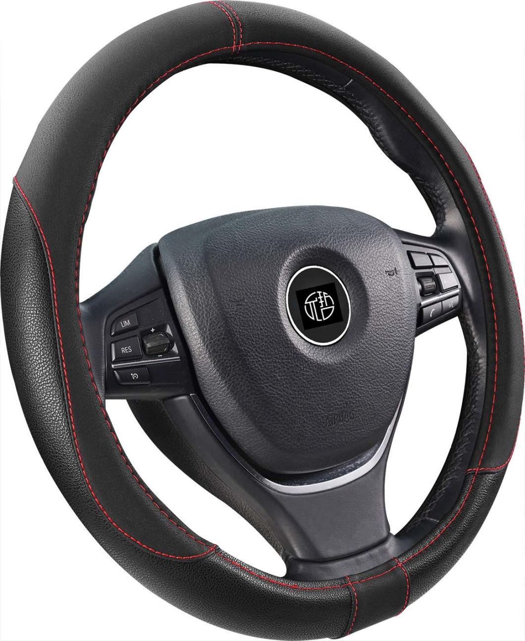 New Arrival Car Accessory Fashion Durable Faux-Leather Steering Wheel Cover