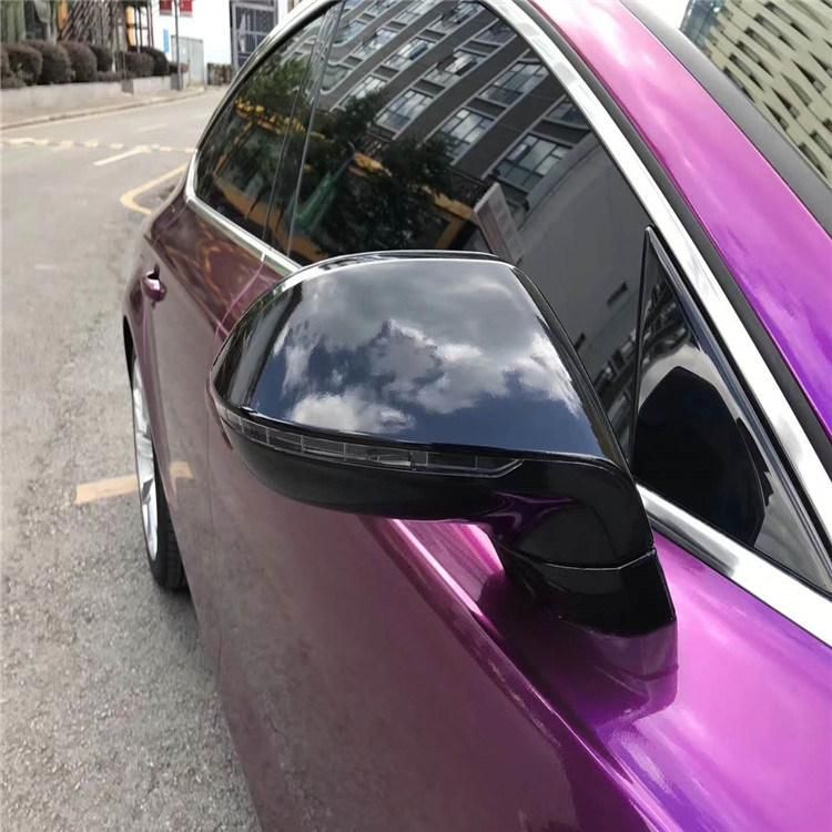 Glossy Metallic Dark Purple Vinyl Car Wrap Film Air Bubble Free