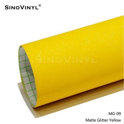 SINOVINYL Newest Manufacturer Supply Matte Yellow Glitter Car Skin Wrap Wrapping Film