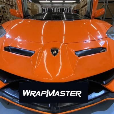 Tsautop 1.52*18meter Orange Super Gloss Crystal Auto Body Vinyl Wrap Film