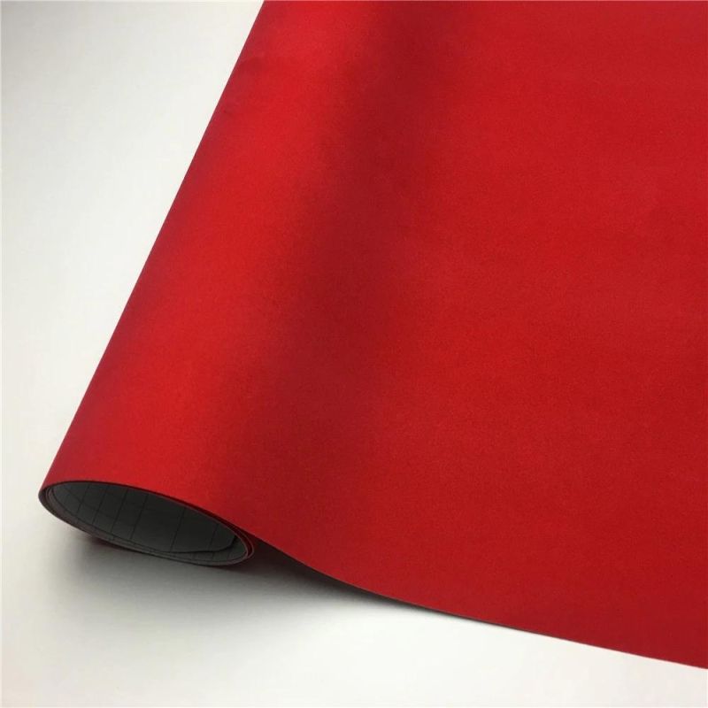 Red Film Wrap Car Anterior Roof Truck Fabric with Self Adhesive