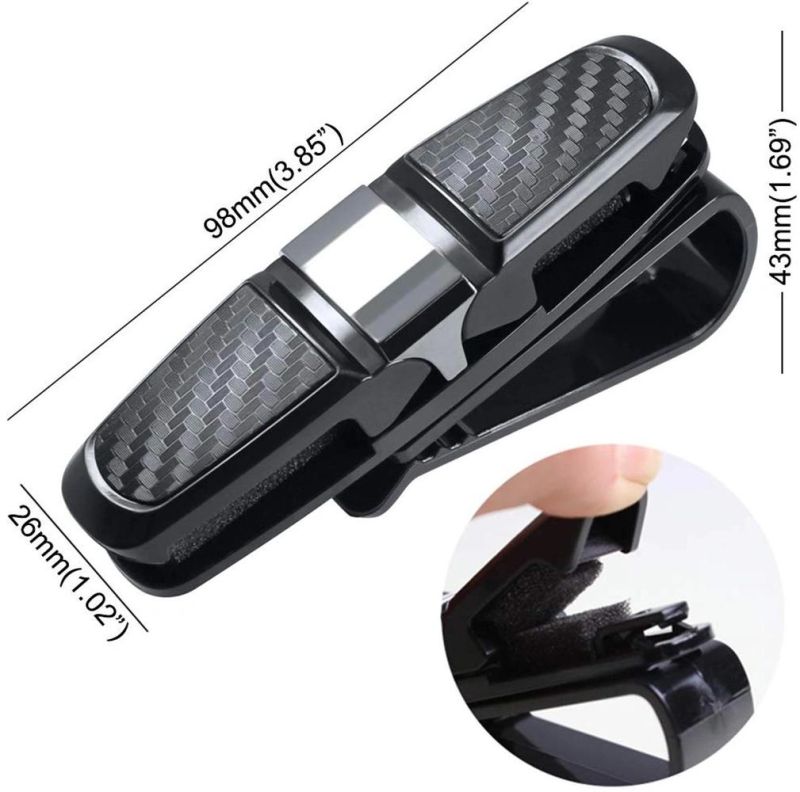 Sunglasses-Glasses Holder for Car Sun Visor, Glasses Holders for Car Visor Sunglasses Eyeglasses Mount with Ticket Card Clip Universal Eye Glass Holder Wbb12900