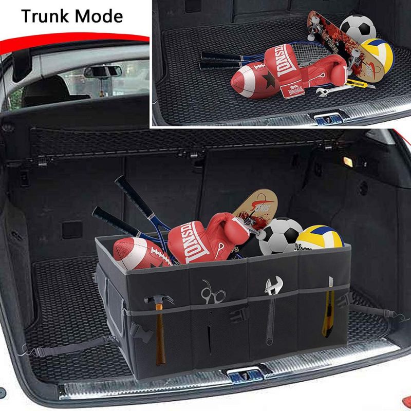 Trunk Storage Waterproof Collapsible Durable Multi Compartments, Car Trunk Organizer, Collapsible Storage